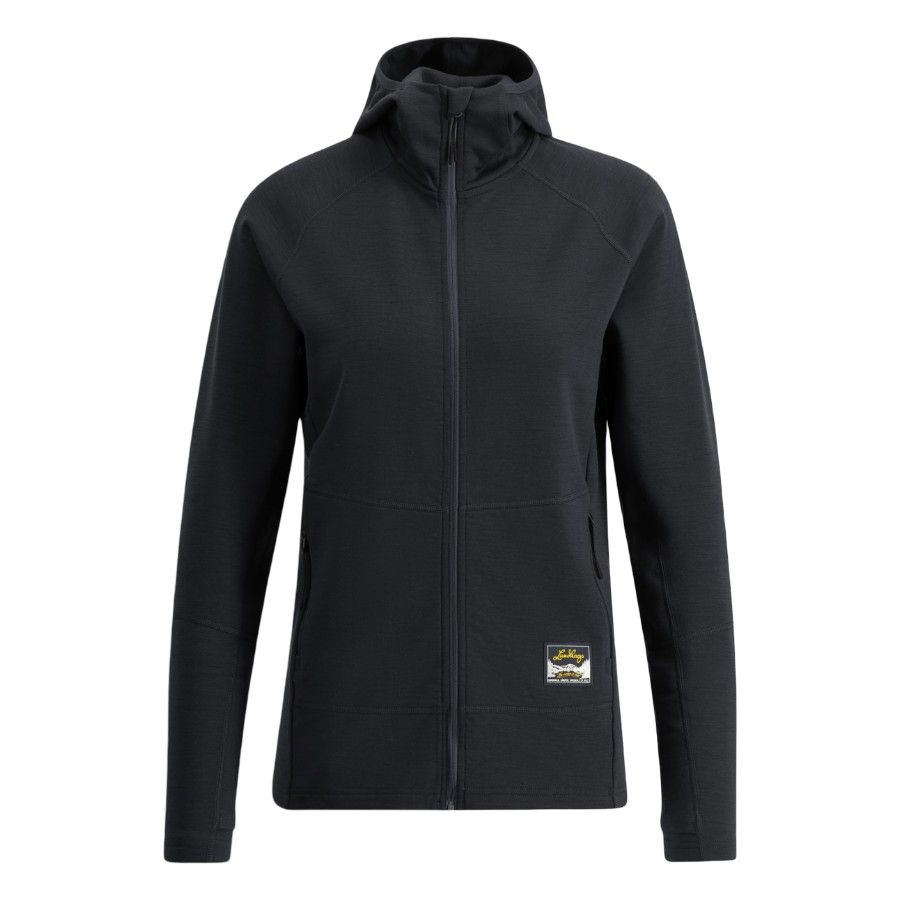 Lundhags Tived Merino Hoodie W, Mittelschicht, schwarz