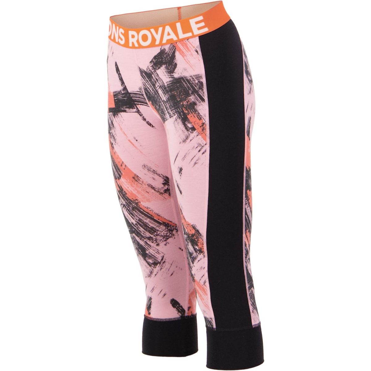 Mons Royale Cascade Merino Base Layer 3/4 Legging, Skiunterhose, Damen, rosa/schwarz — 2