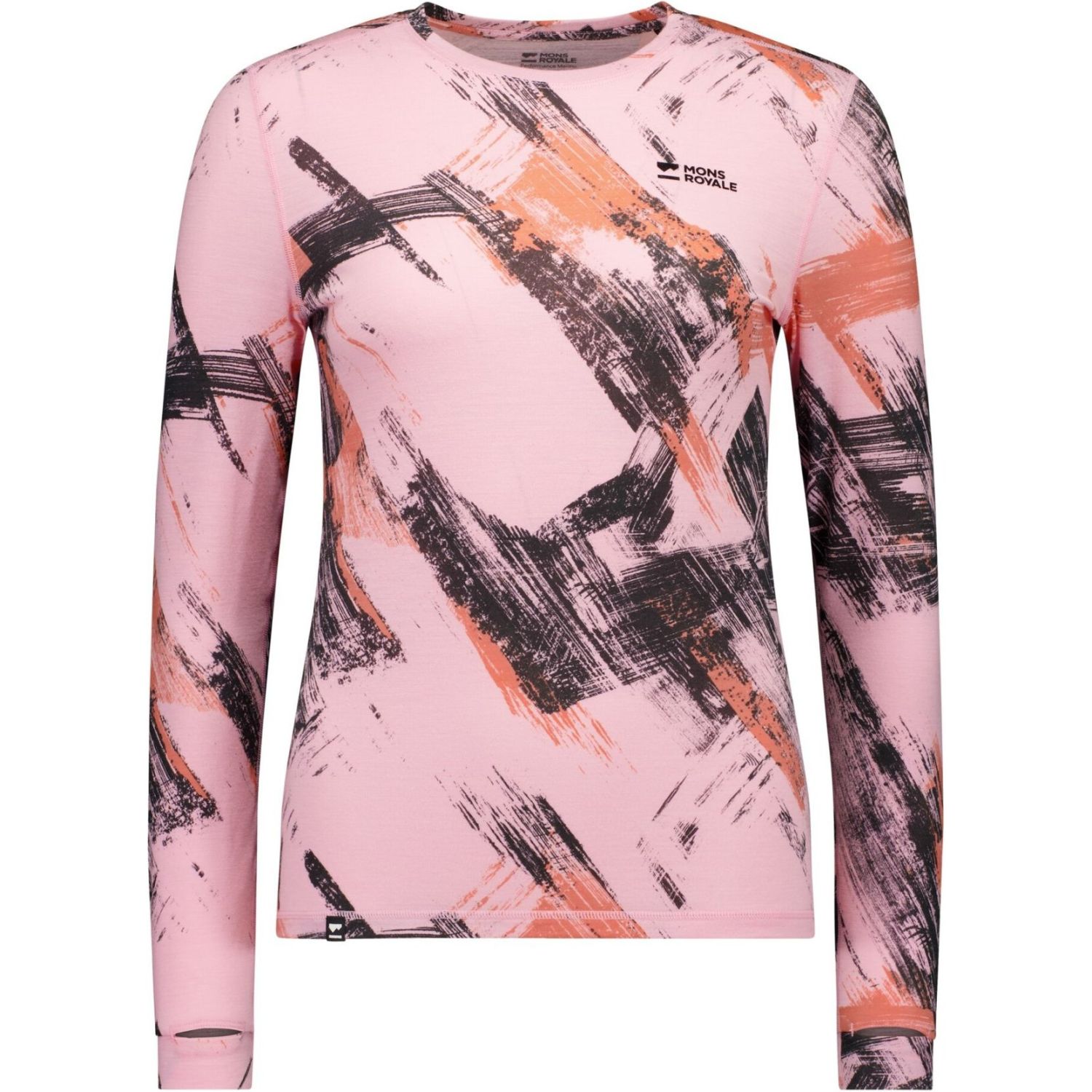 Mons Royale Cascade Merino Base Layer Long Sleeve, Skiunterhemd, Damen, rosa