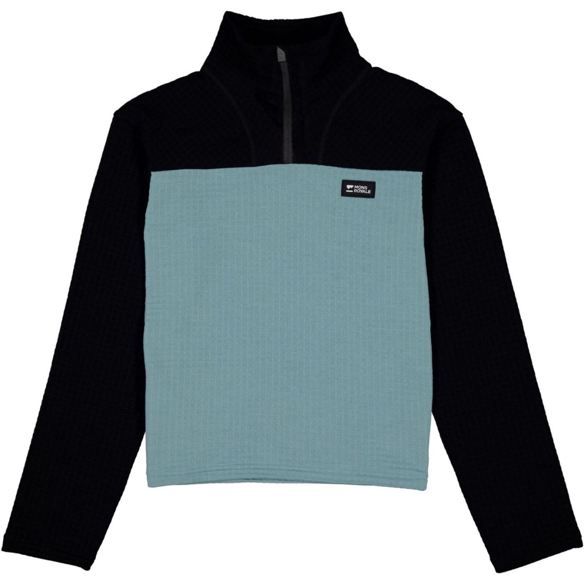 Mons Royale Offgrid Merino Fleece Long Sleeve, Fleecepullover, Damen, blau/schwarz