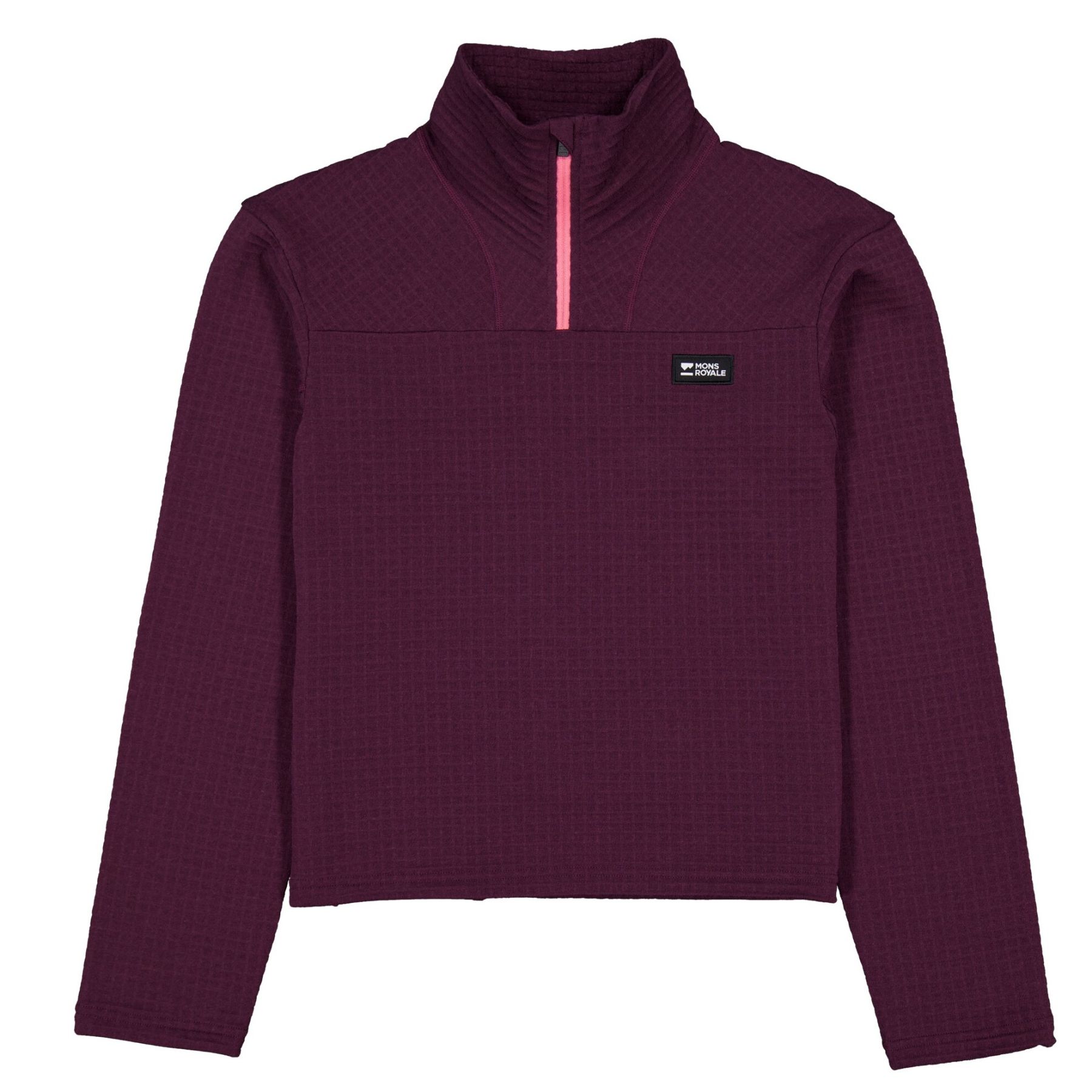 Mons Royale Offgrid Merino Fleece Long Sleeve, Fleecepullover, Damen, lila