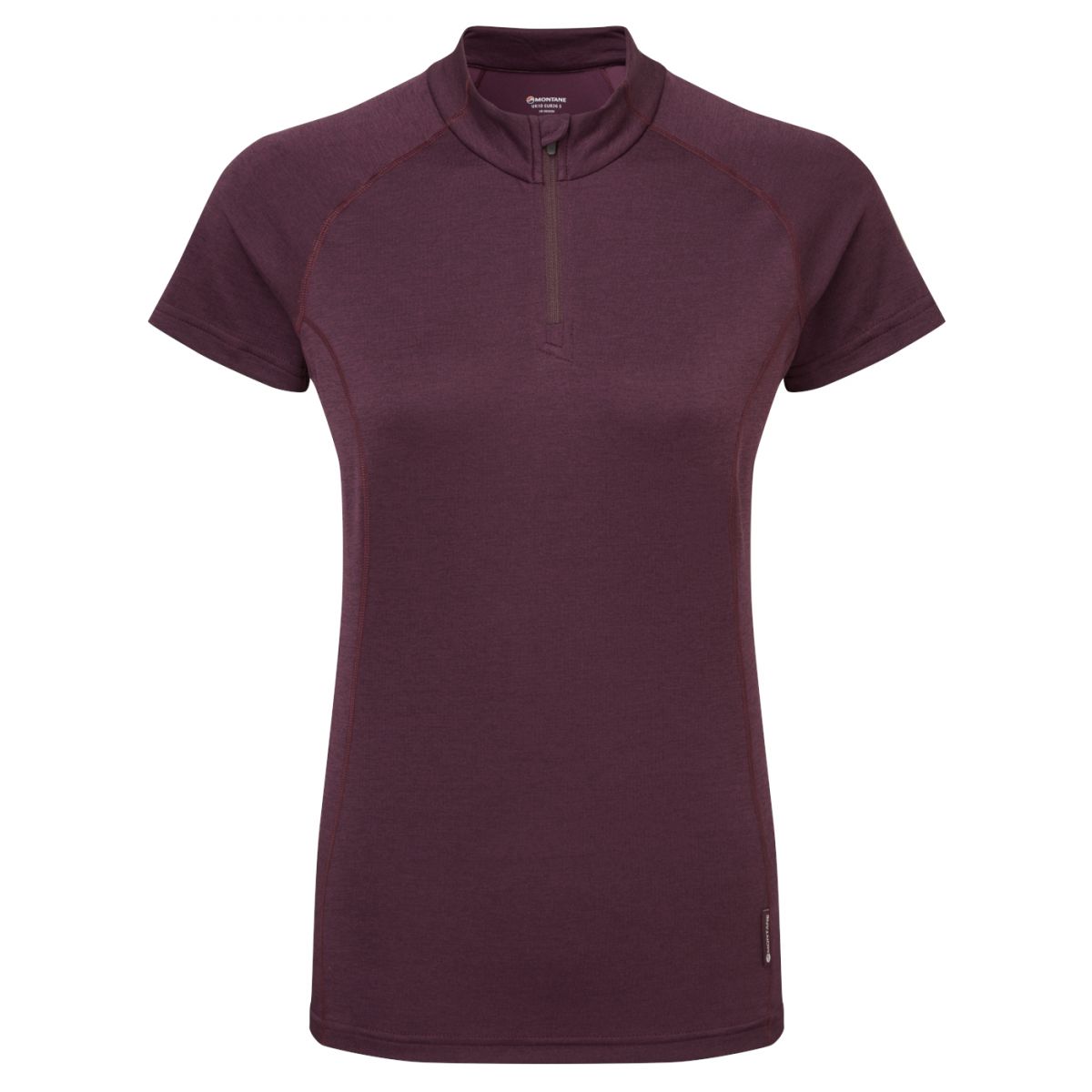 Montane F Dart Zip T-Shirt, Damen, dunkelviolett
