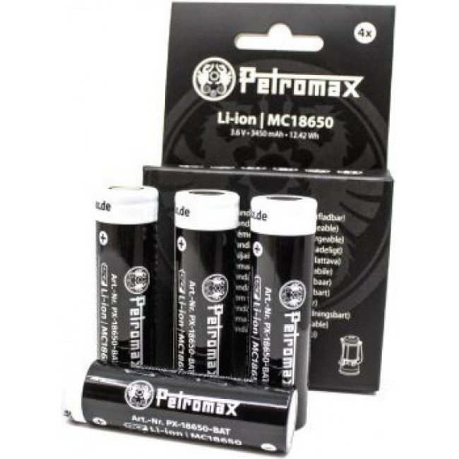 Petromax Wiederaufladbare LI-ION Batterien 18650 3.6 V, 3450 MAH Packung mit 4, Batterien