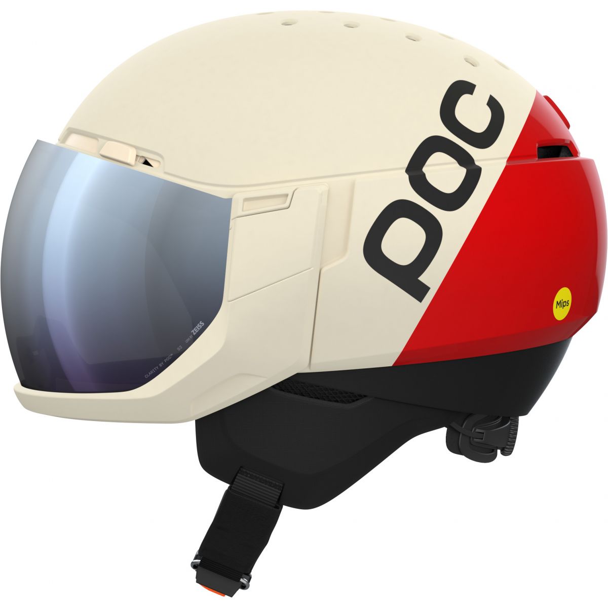 POC Levator MIPS, Skihelm mit Visier, rouge/blanc — 2