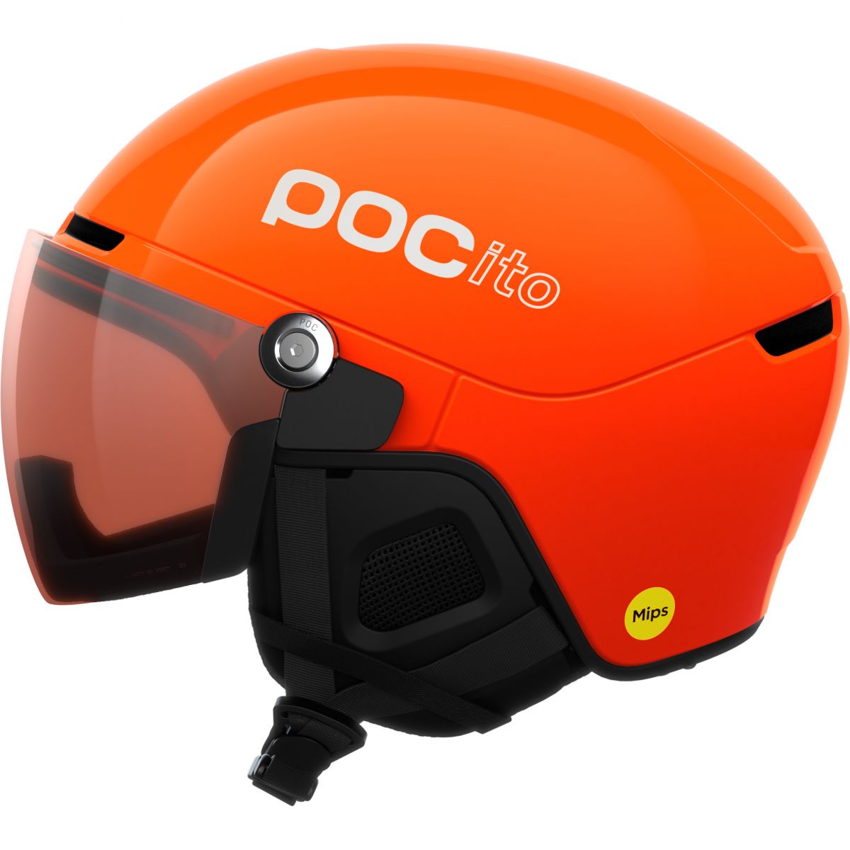 POCito Obex Visor, Skihelm mit Visier, Junior, florescent orange — 2