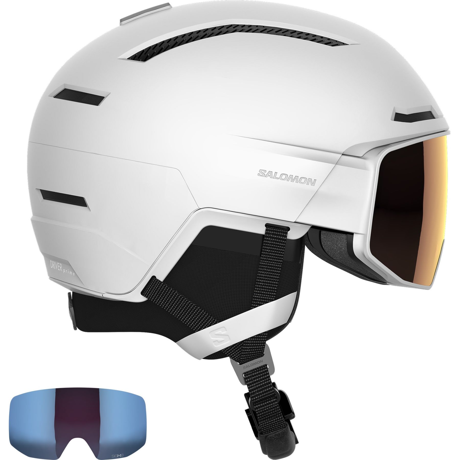 Salomon Driver Prime Sigma Plus, Skihelm mit Visier, weiß