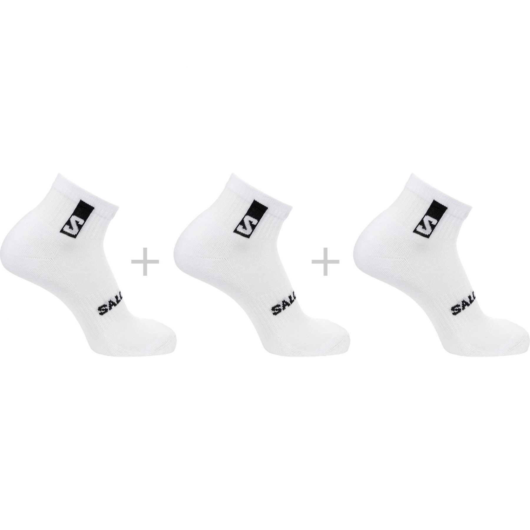 Salomon Everyday Ankle 3-Pack, Laufsocken, weiß