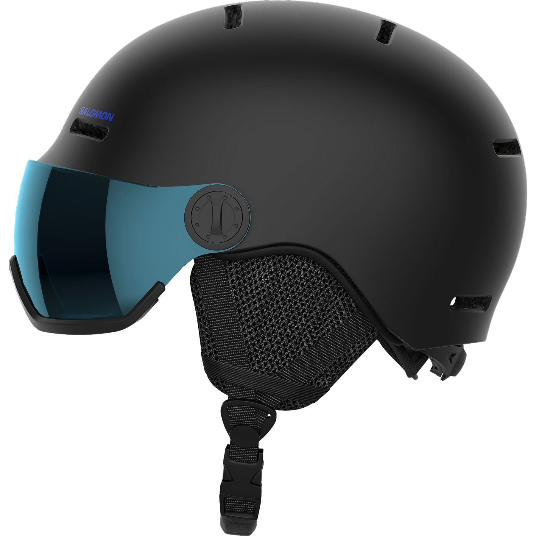 Salomon Orka Visor, Skihelm mit Visier, Junior, schwarz
