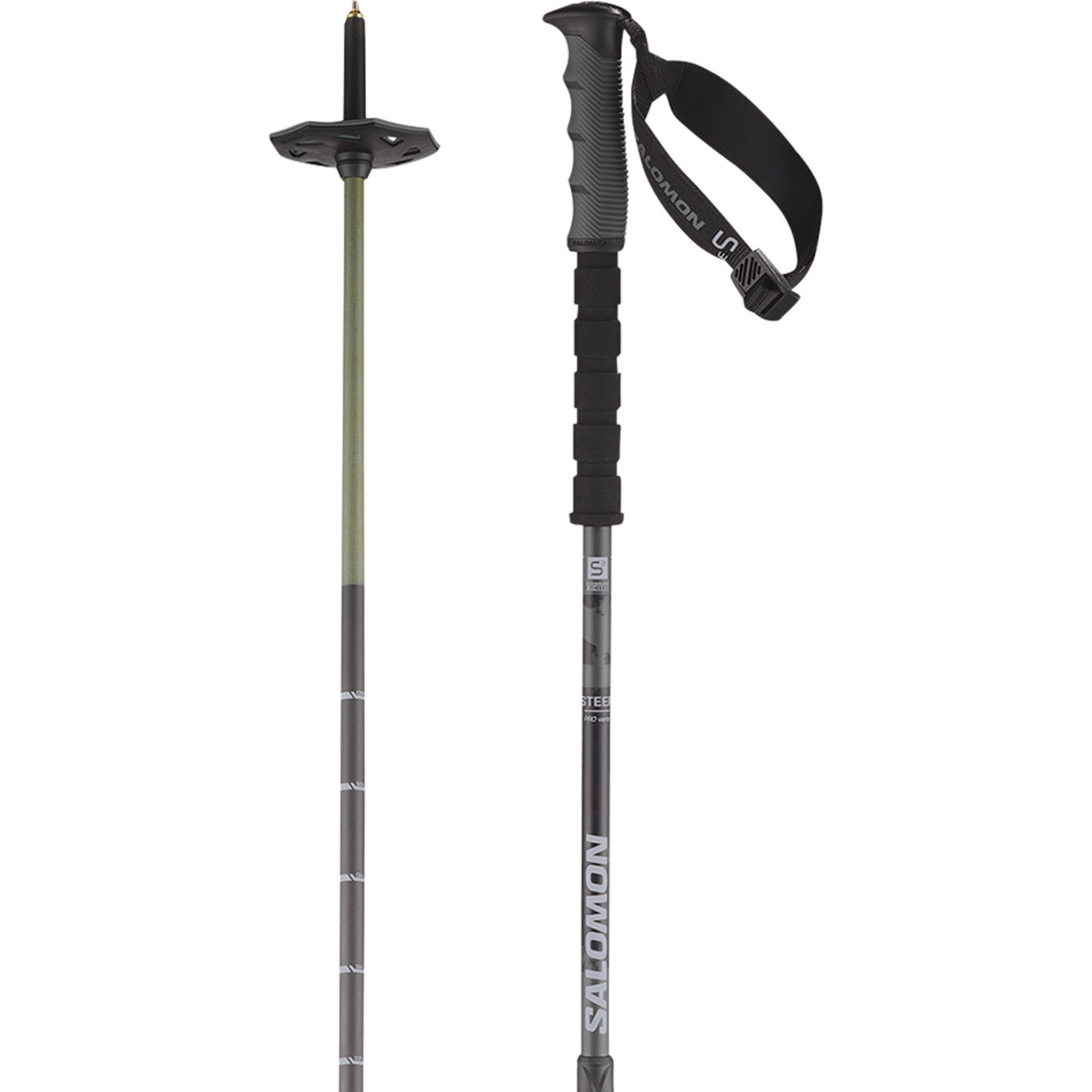 Salomon Steep Pro Vario S3, Skistöcke, schwarz/grau