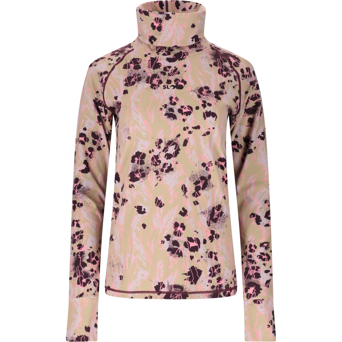 SLOPE Nyland AOP High Neck Midlayer, Damen, Feather Gray — 2