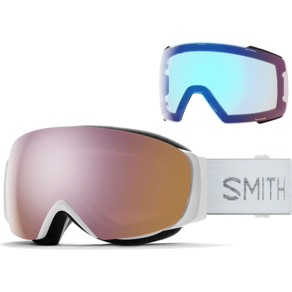 Smith I/O MAG S, Skibrille, Damen, white chunky knit — 2