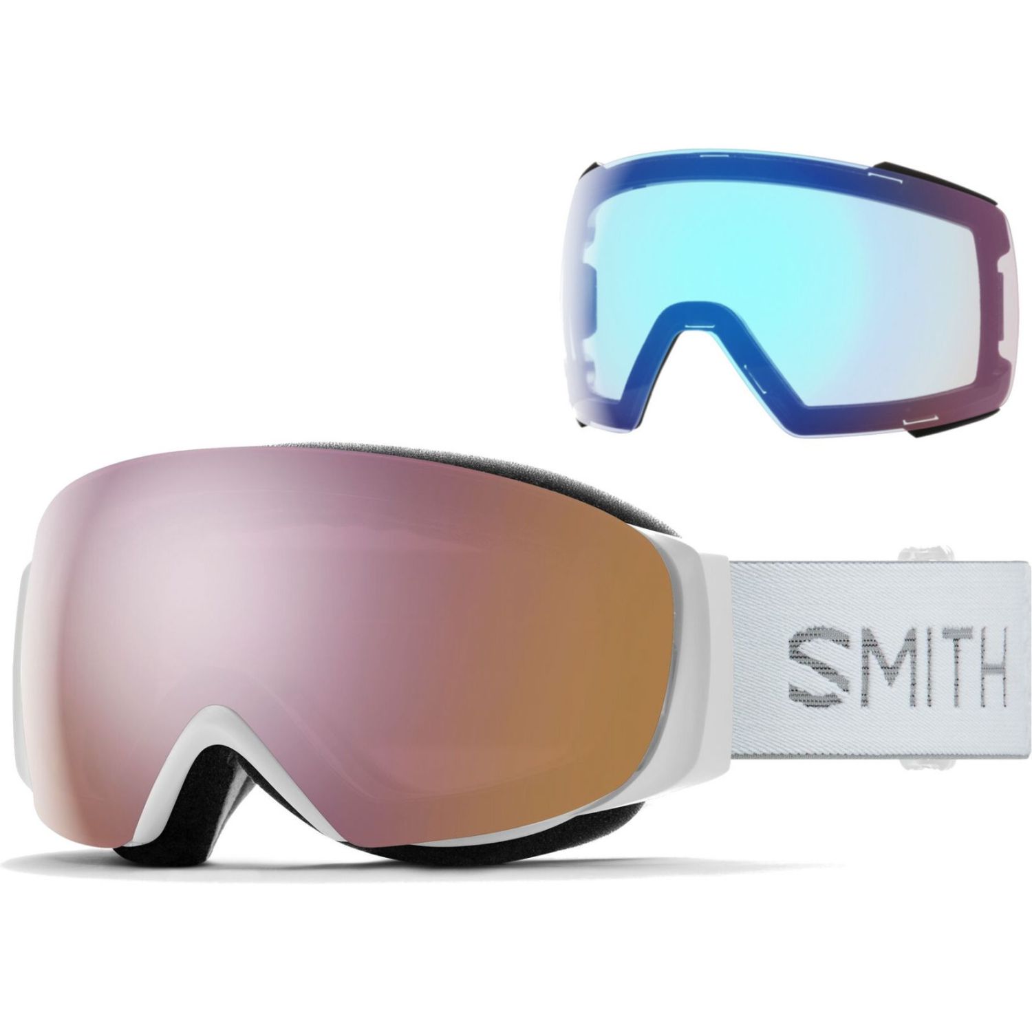 Smith I/O MAG S, Skibrille, Damen, white chunky knit