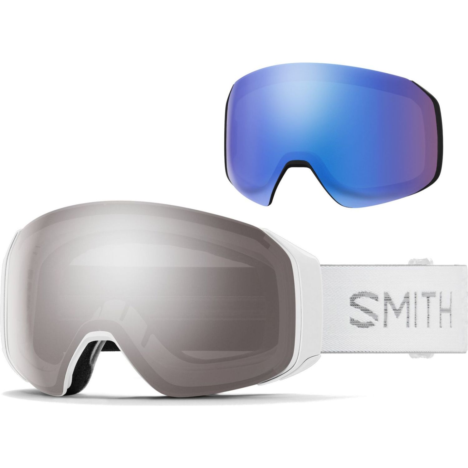 Smith 4D MAG S, Skibrille, white chunky knit