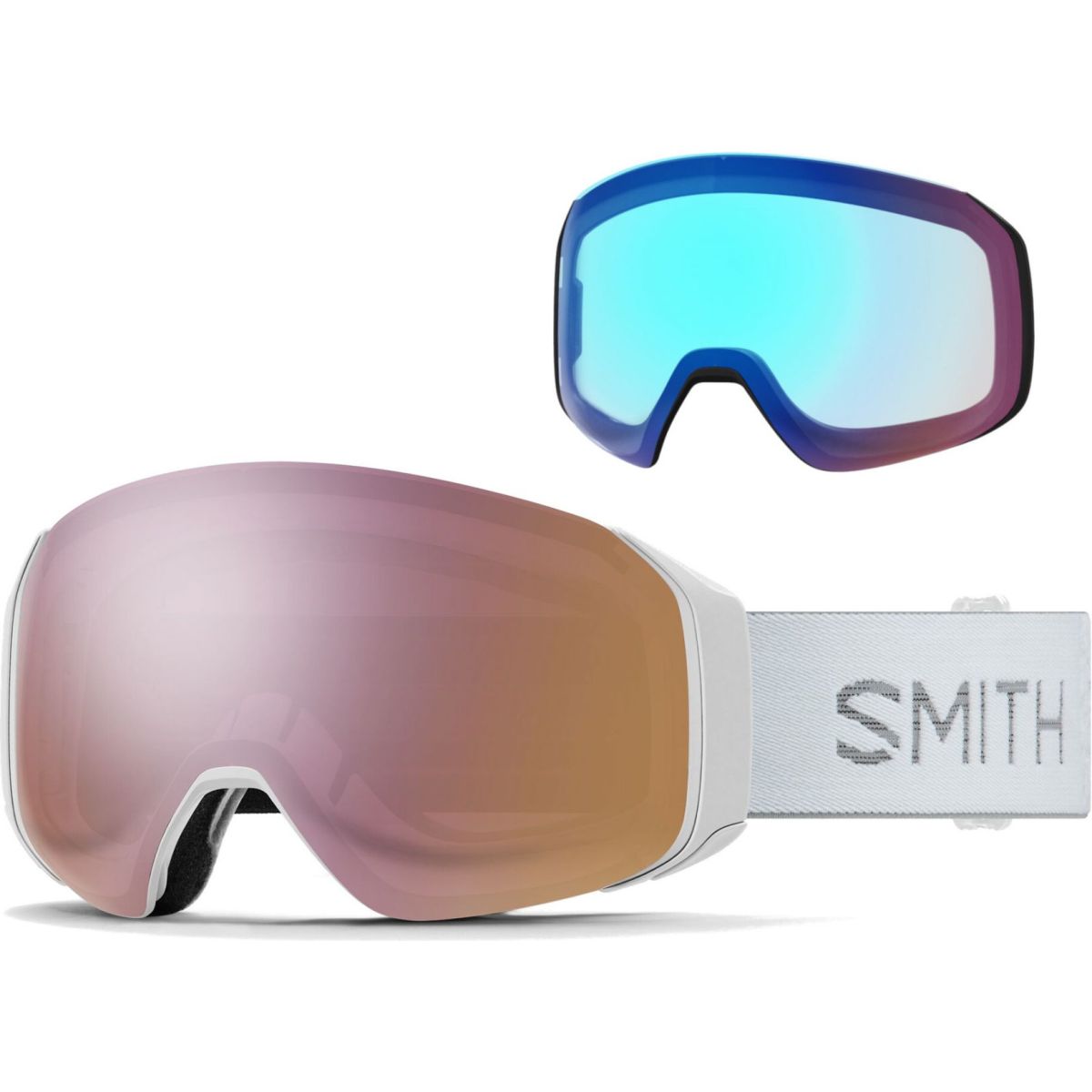 Smith 4D MAG S, Skibrille, white chunky knit — 2