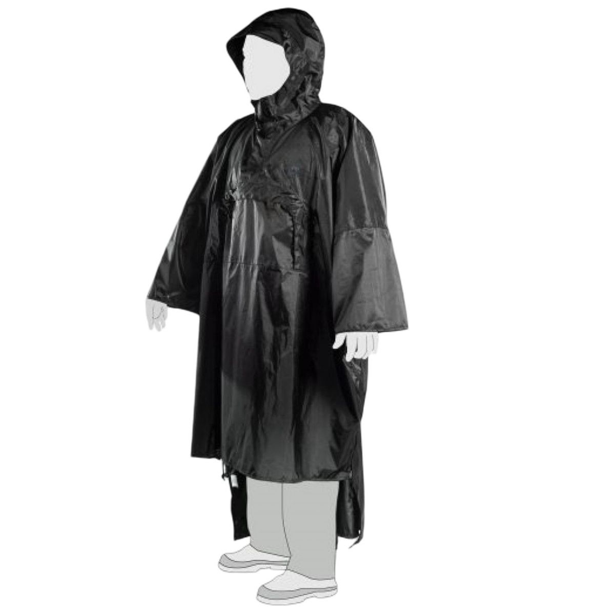 Tasmanian Tiger Tac Poncho, Regenumhang, Schwarz — 2