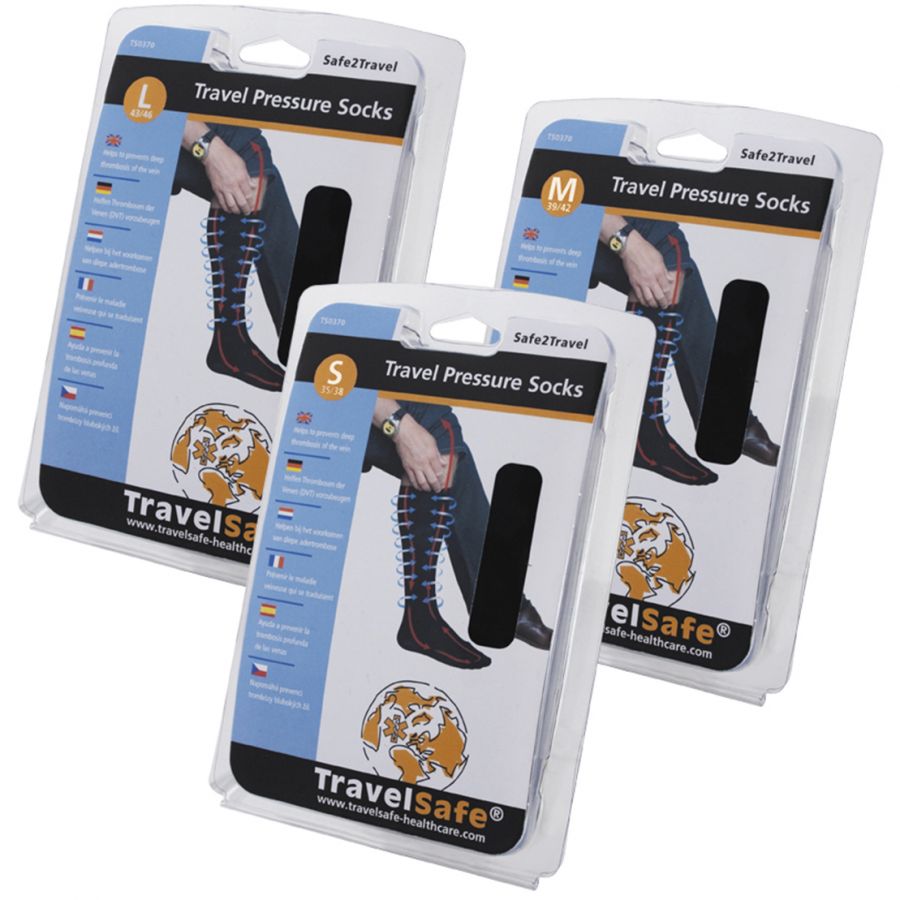 TravelSafe Pressure socks, Kompressionsstrümpfe, schwarz