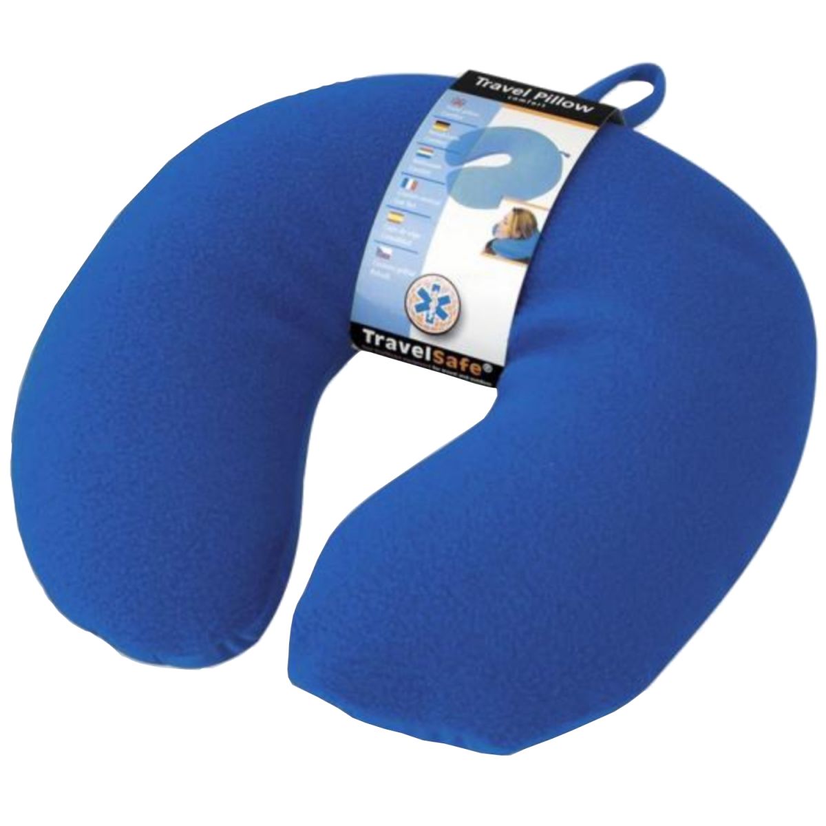 TravelSafe Reisekissen, Fleece/Spandex, blau — 2