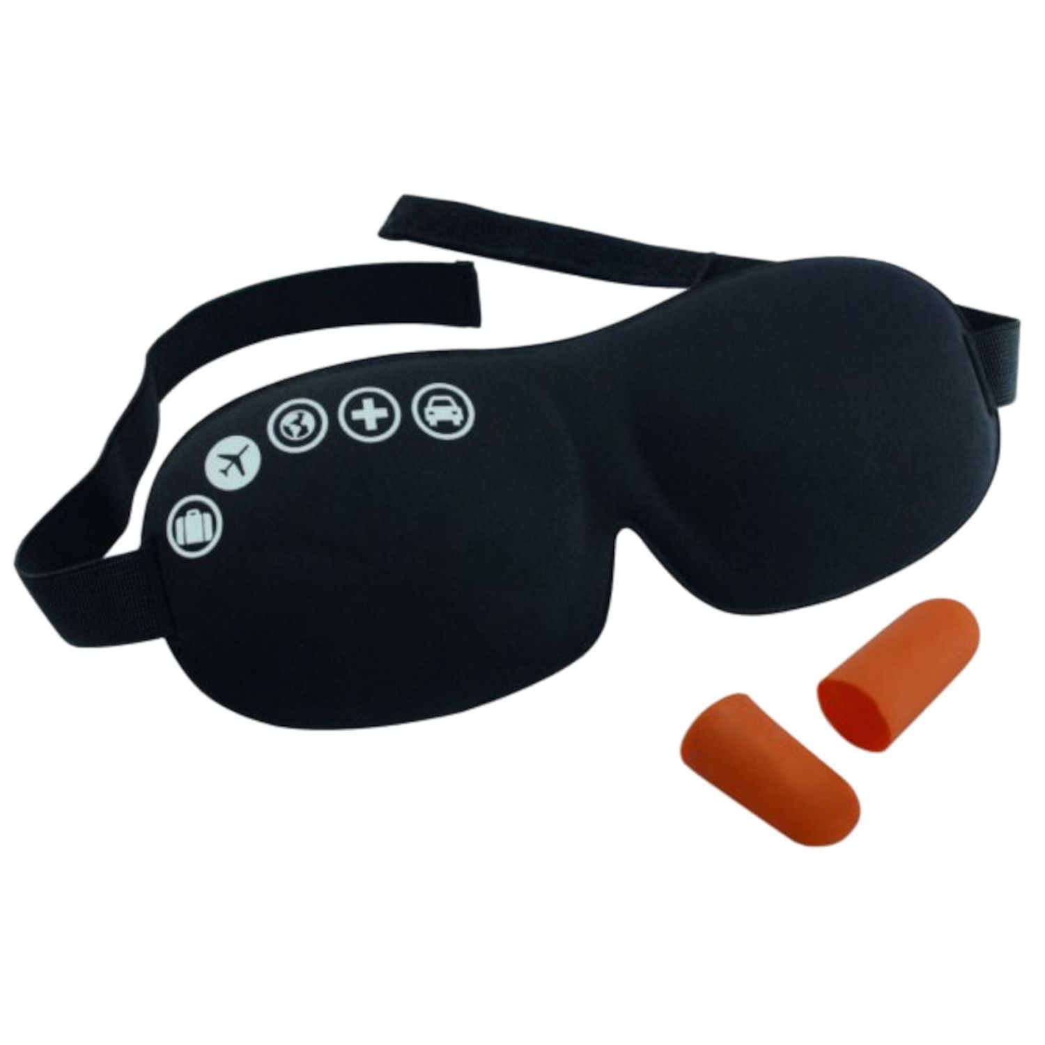 TravelSafe Schlafmaske mit Ohrstöpseln, vorgeformt, schwarz