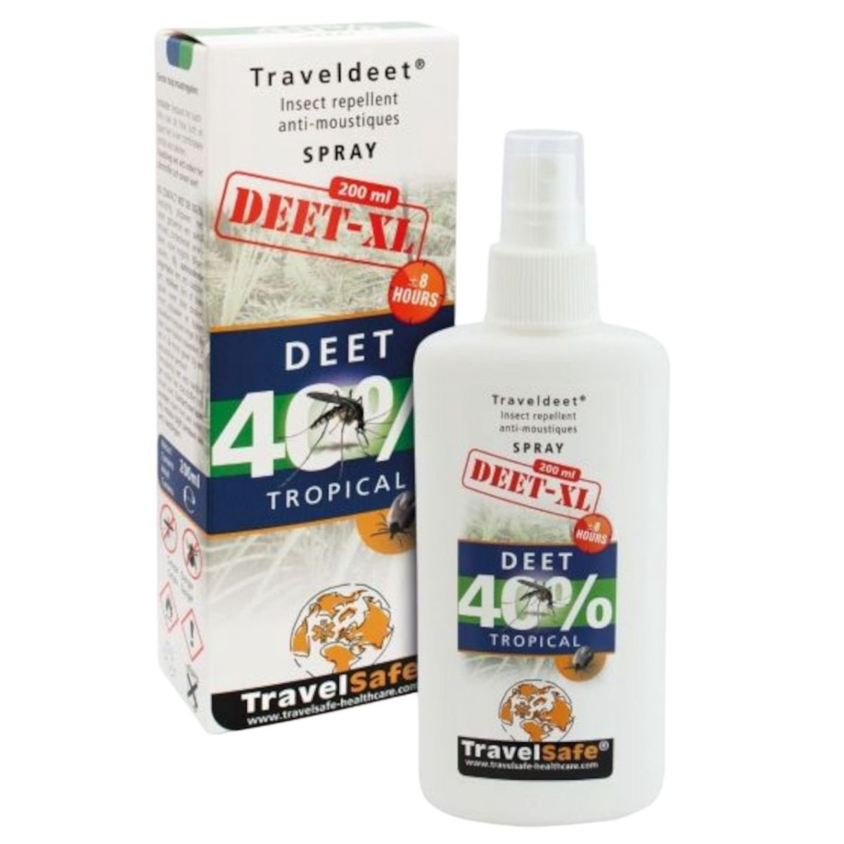 TravelSafe TravelDEET Spray 40%, XL, 200 ml. — 2