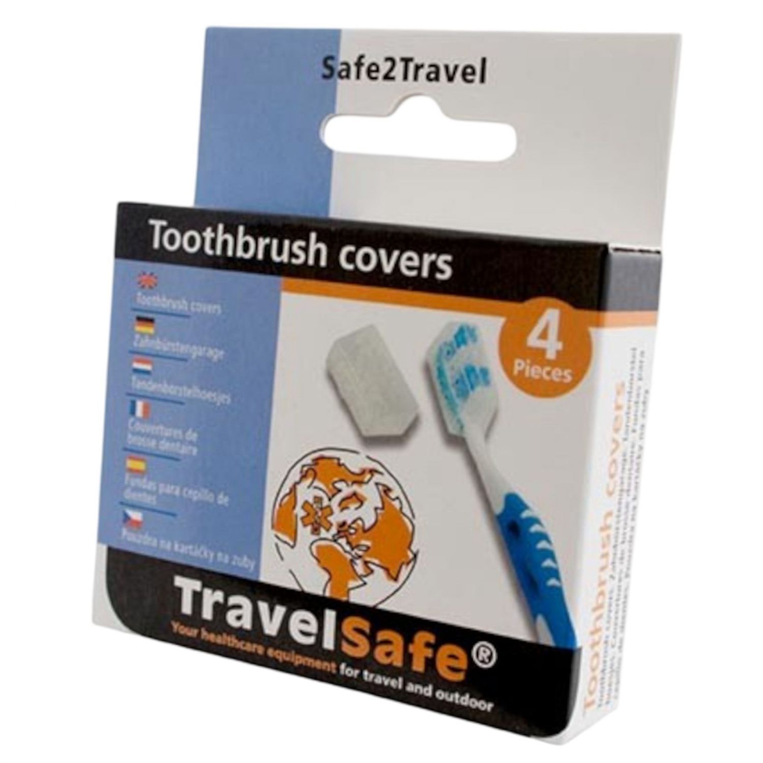 TravelSafe Zahnbürstenabdeckung, 4 Stück.