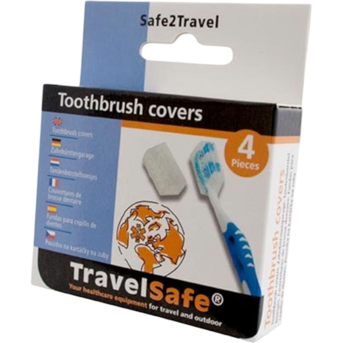 TravelSafe Zahnbürstenabdeckung, 4 Stück.