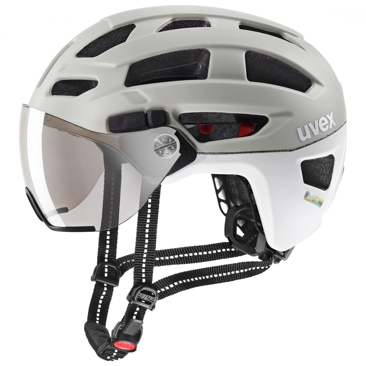 Uvex finale visor, Fahrradhelm, hellgrau/weiß — 2