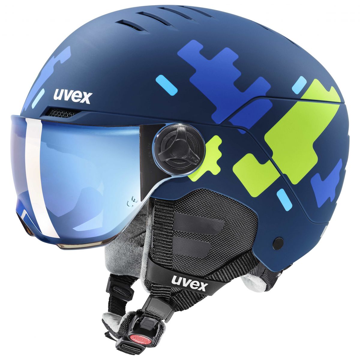 Uvex Rocket JR Visor, Skihelm mit Visier, Junior, dunkelblau — 2