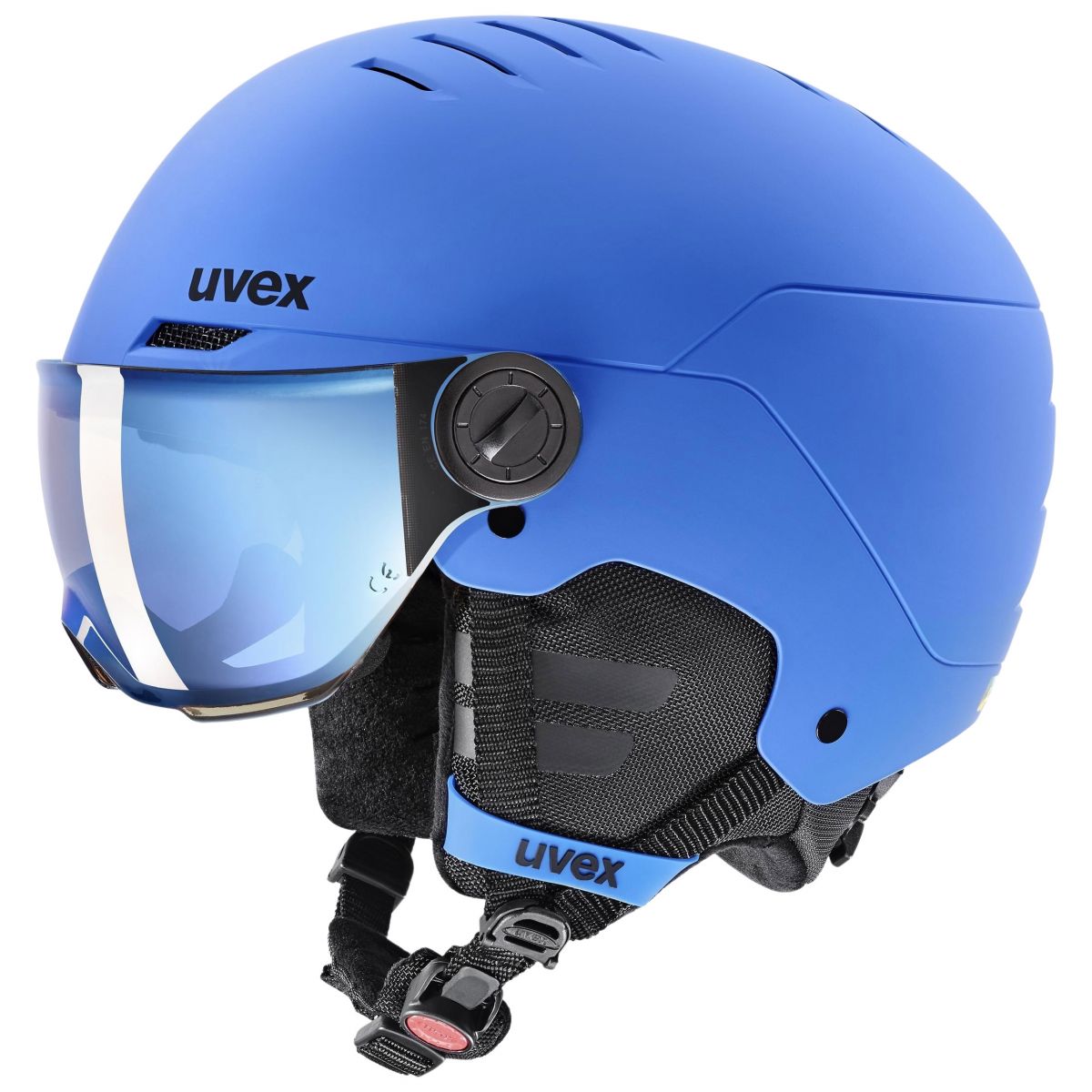 Uvex Rocket JR Visor, Skihelm mit Visier, Junior, blau — 2