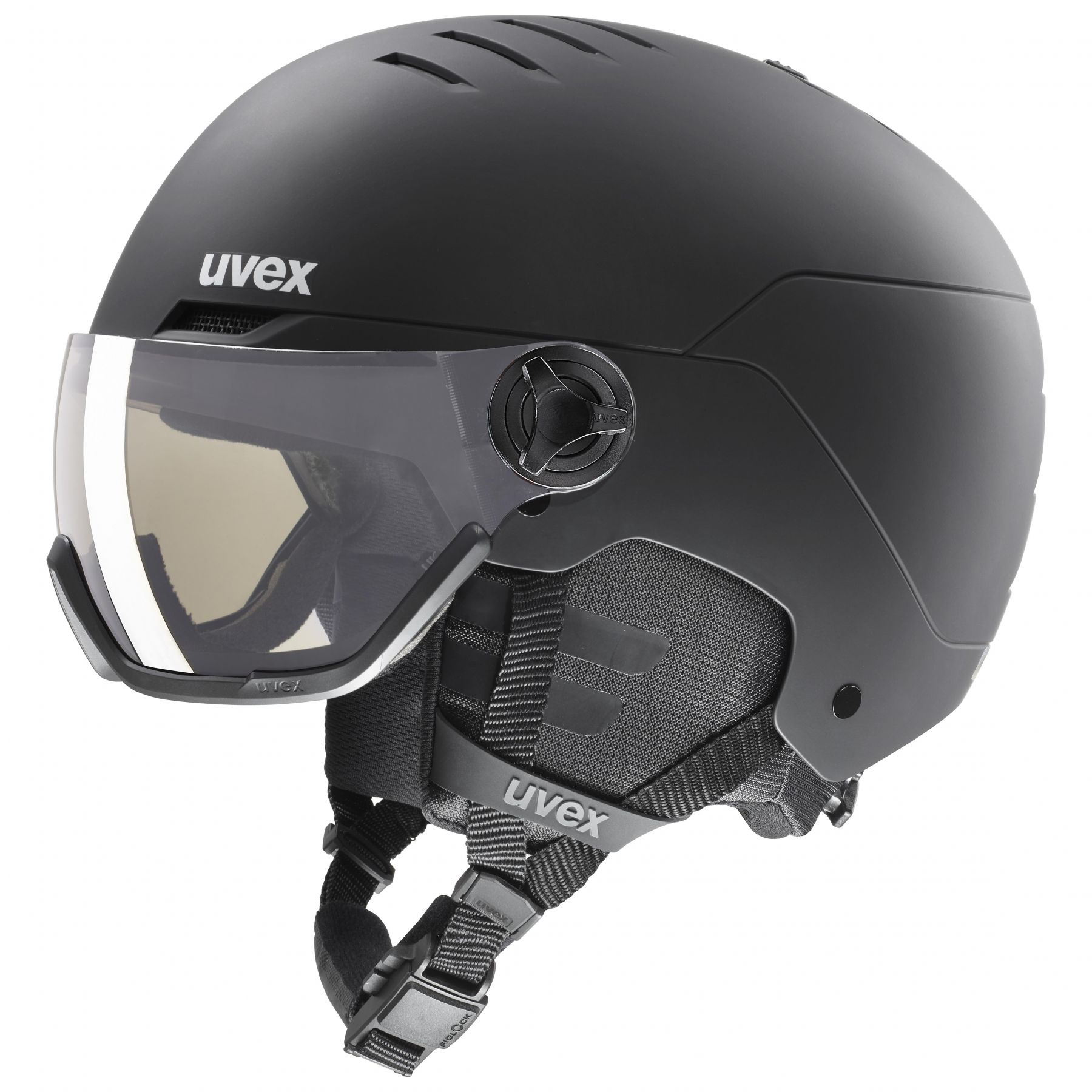 Uvex Wanted Visor Pro V, Skihelm mit Visier, schwarz