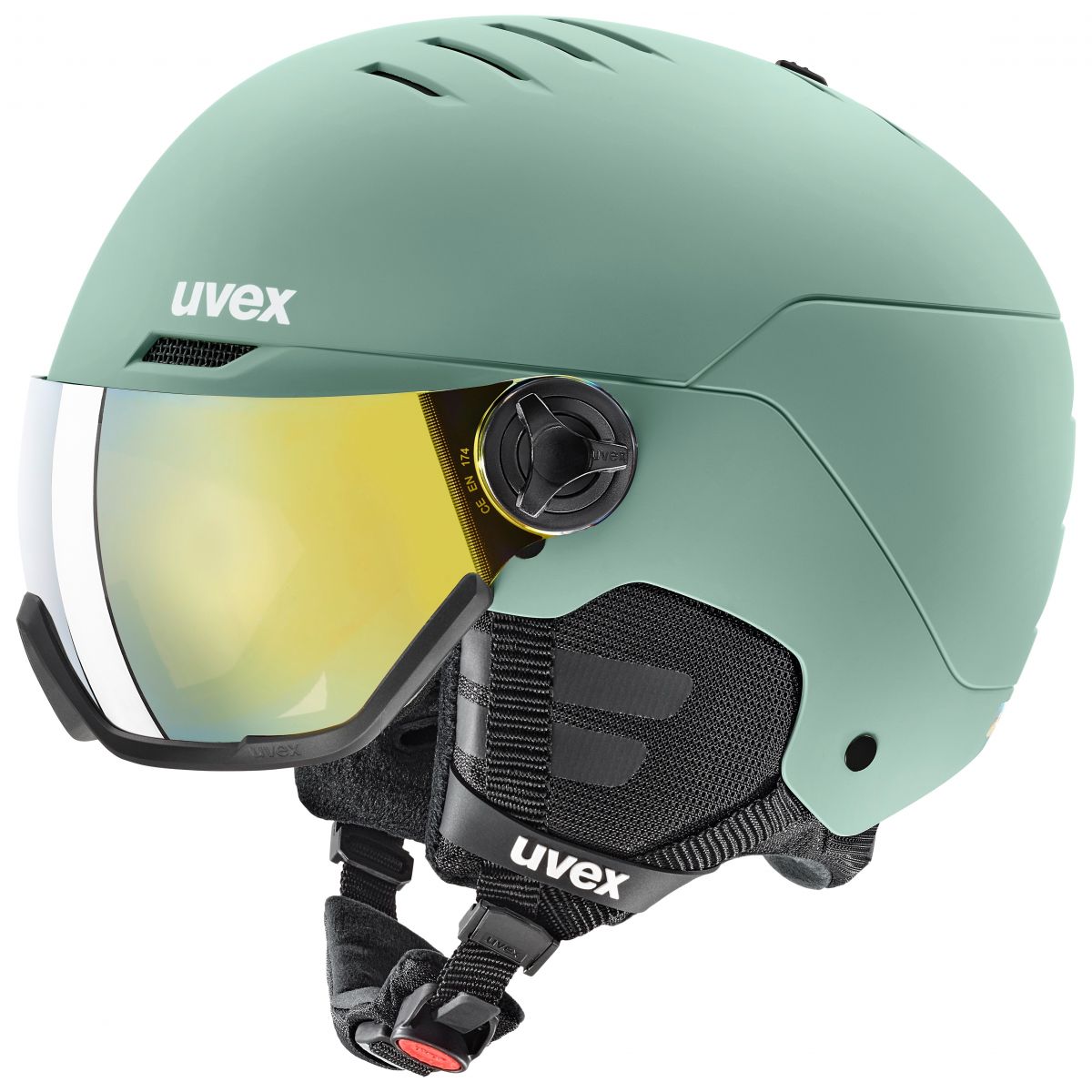 Uvex Wanted Visor, Skihelm mit Visier, hellgrün — 2
