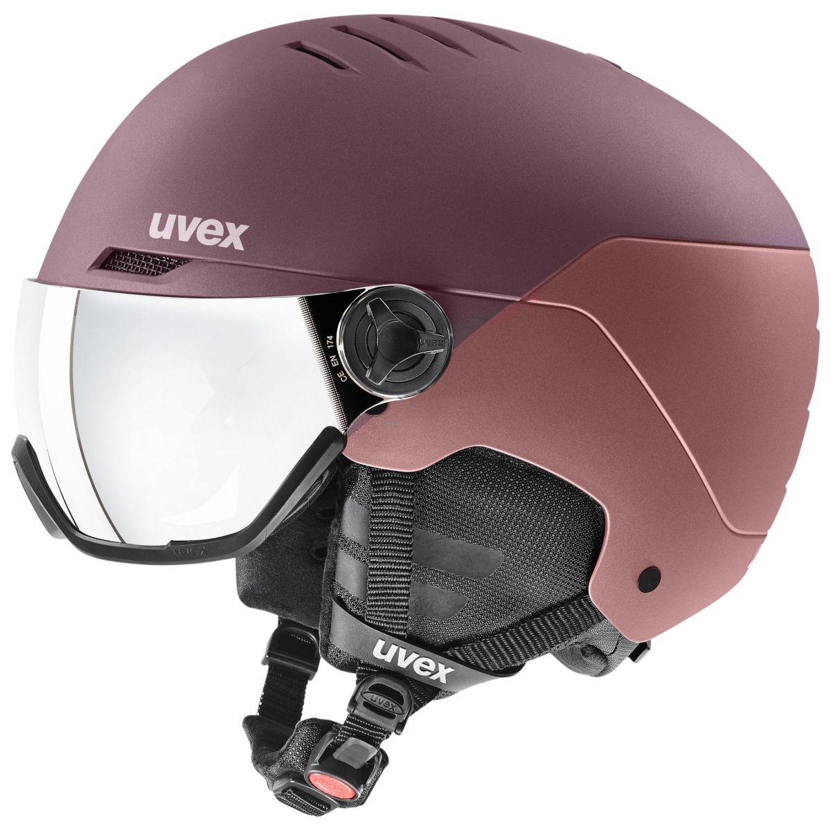 Uvex Wanted Visor, Skihelm mit Visir, lila/rosa — 2
