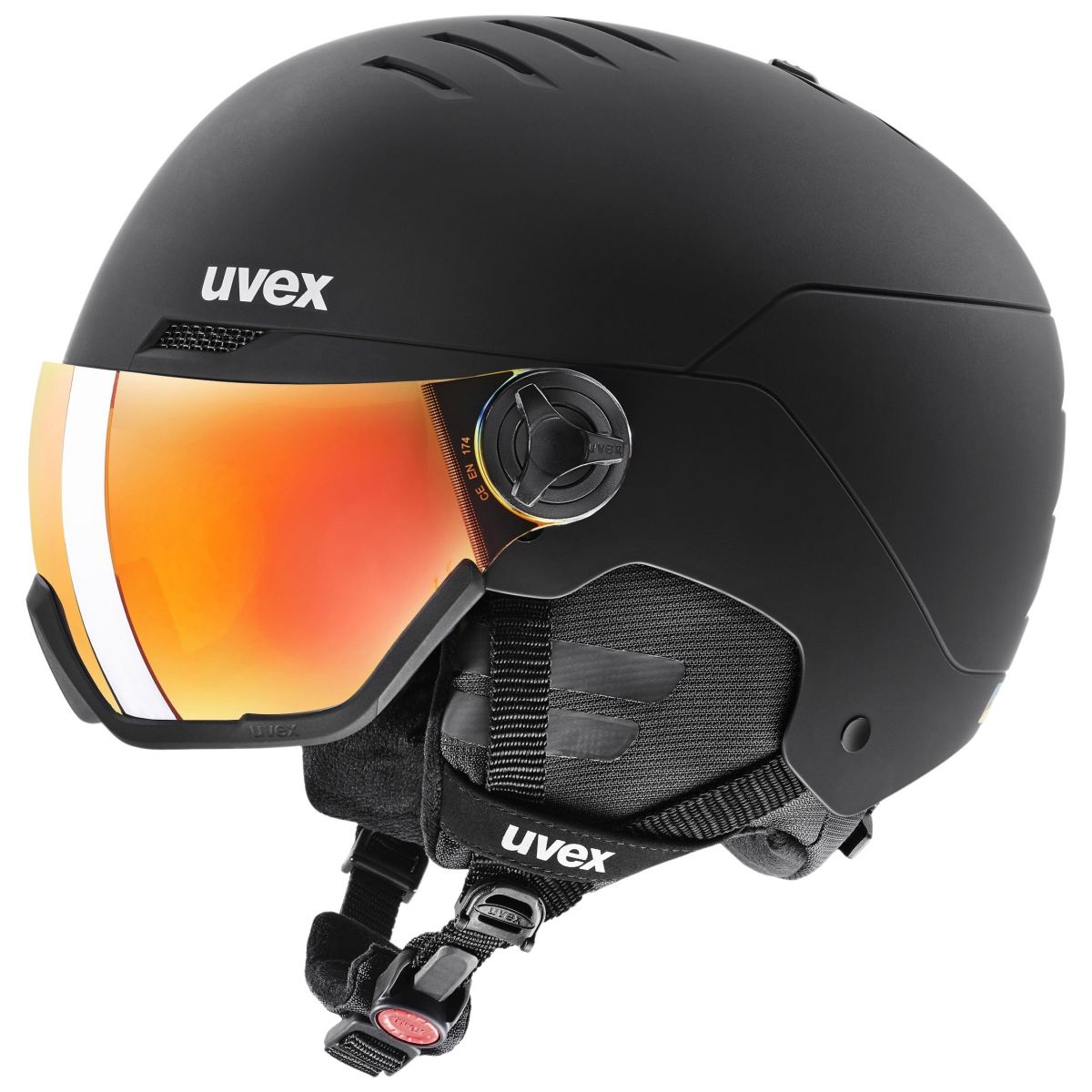 Uvex Wanted Visor, Skihelm mit Visir, schwarz — 2