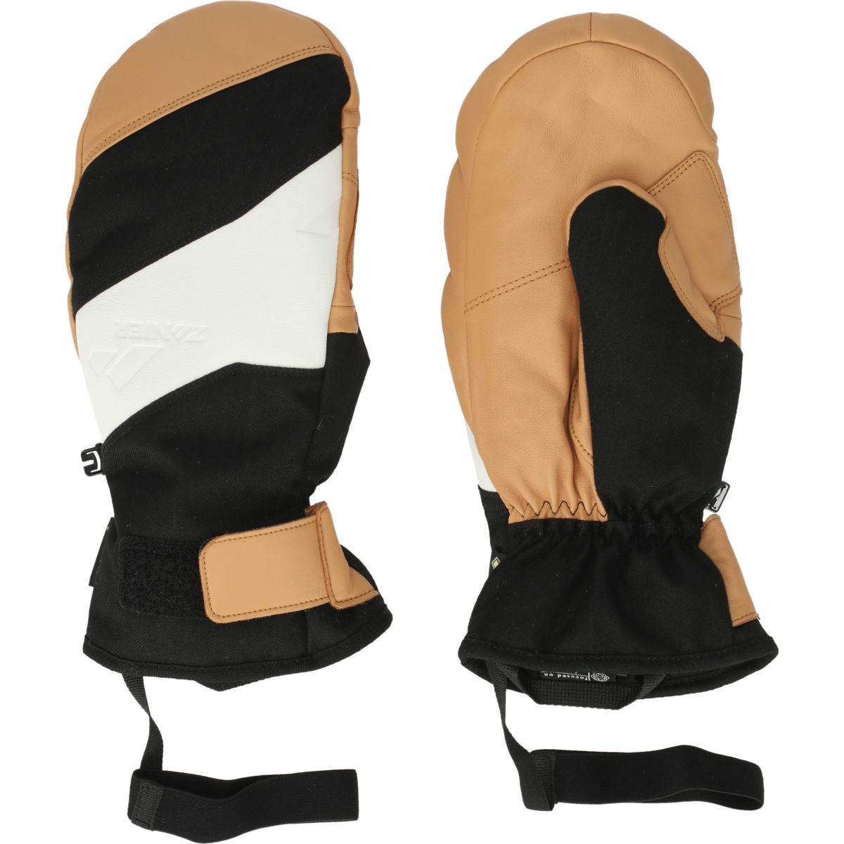 Zanier Sky GTX, Skifäustlinge, Damen, schwarz/beige — 2